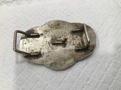 Mexican Alpaca Silver Western Biker Belt Buckle 3.25” x 2. 25” Fits 1” Belt