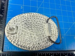 4 Ball Number Channel 4 News? Vintage Custom Enameled Belt Buckle
