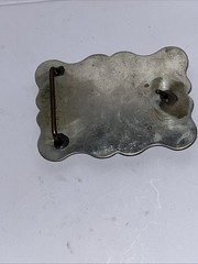 « Banded Agate” Belt Buckle 3-1/2 » L X 2-1/2” Heavy: 3.5 oz. Nickel