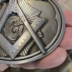 MASON FREEMASONS FREEMASONRY Metal Belt Buckle GRAY SILVER COLOR