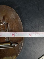 Vintage BERT Leather Inlay Brass Tone Belt Buckle Made USA