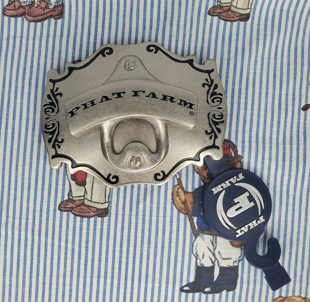 NEW Phat Farm Silver Metal Bottle Opener / Belt Buckle Deadstock Retro Y2K