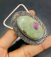 Ruby Fuchsite Gemstone 925 Sterling Silver Handmade Belt Buckles Gift For Love