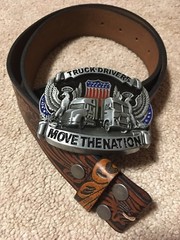 American Truck Drivers Move the Nation NEW USA made, 41&Prime; Belt, Pewter Buckle