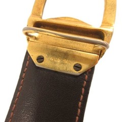 Gucci Leather Belt Gg Mark Buckle Gold Color Black