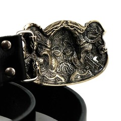 German silver belt buckle  » Viking »; Scandinavian german silver warrior buckle