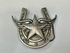 Lucky Star In Horseshoe Vintage 2004 Cutout Great American Products Belt Buckle