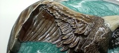 Vtg. Bald Eagle Belt Buckle 1984 Bergamot Brass Works W146 Colorful Laquer USA