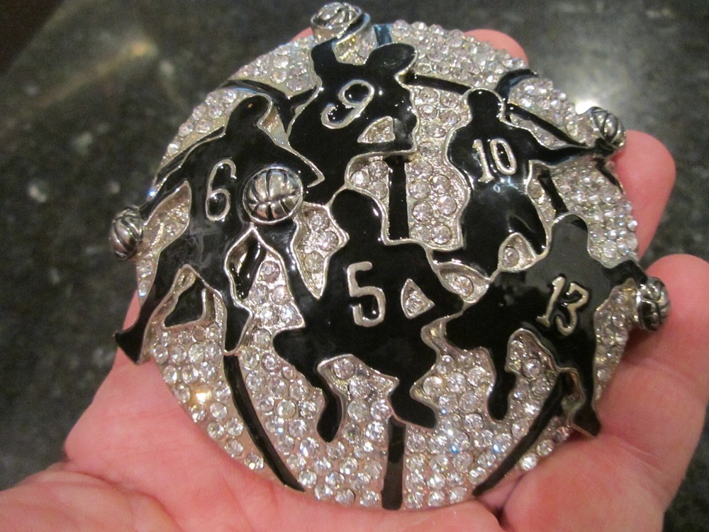 BASKETBALL THEME BELT BUCKLE COVERED IN CRYSTALS HEAVY GW-17