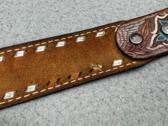 The Great American Buckle Co ENAMEL EAGLE 1243 Belt Buckle W/ Belt USA VTG 1983