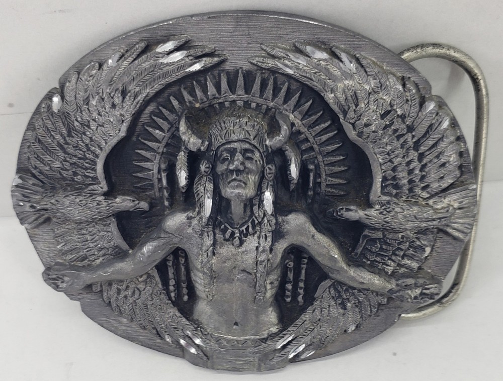 Indian & Eagles Belt Buckle [kw385]