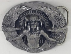 Indian & Eagles Belt Buckle [kw385]