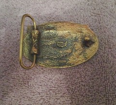 Vtg NRA Brass Belt Buckle Golden Eagles Member USA National Rifle Association