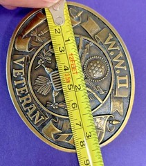 VINTAGE WWII VETERAN Belt Buckle AMAZING DETAIL E PLURIBUS UNUM USA W.W.II euc!!