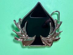 Spade Playing Cards W/ Birds Cutout NOS 2005 Hunters Vegas Baby! Belt Buckle