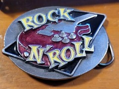 Vtg Rock N Roll Belt Buckle 1996 Made In USA C&J Inc.