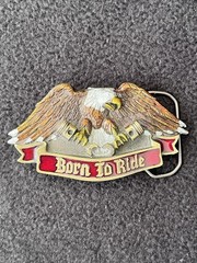 Vtg Bikers 1991 Born To Ride Eagle The Great American Buckle Co. USA #1992