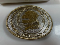 Vintage NAHC Life Member BELT BUCKLE North American Hunting club COWBOY NRA