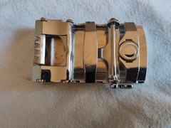 Rare vintage Men Louis Vuitton Rachet Belt Buckle black silver logo LV