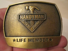 VINTAGE HANDYMAN CLUB OF AMERICA BELT BUCKLE – LIFE MEMBER – GW-18