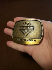 Handyman Club of America Life Member Brass Hammer Belt Buckle 1996