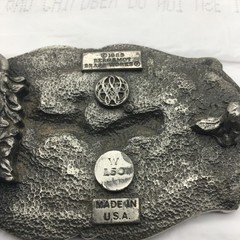 Bergamot Brass Works 1985 2 Deer 3&Prime; Belt Buckle Vintage Made In U.S.A.