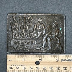 Vintage Panama Red Brand Belt Buckle Capt Hawks Sky Patrol Novelty Co 1970s