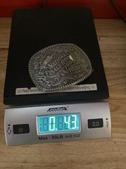 Hesston Vintage Rodeo Belt Buckle 1990 METAL Original Wrap Collector Patina GIFT