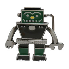 Men Women Silver Metal Fashion Belt Buckle Robot Animation Modern Future Style