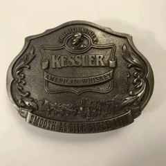 Vintage Kessler American Whiskey Western Brass Belt Buckle Limited Edition 1993