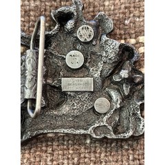 Vintage Bergamot Country Western Silver Music Musician Fiddler Belt Buckle
