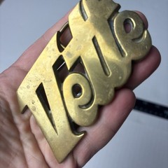 Vintage Corvette Vette Belt Buckle Solid Brass Taiwan R.O.C. 4073 Collectible