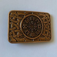Metal Eight Trigrams Mens Ractangle Belt Buckle Brass Occult Plaque Celtic Cnot