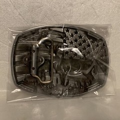 Antique Brass Finish Deer Buckle – American Hunter Western Buckle Set Of 2