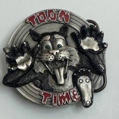 Bergamot 1994 Toon Time Cat Belt Buckle Pewter Made in USA G 77