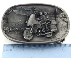 Vtg 1984 Bergamot Brass Works BIKER MOTORCYCLE Belt Buckle Man Women Mill USA