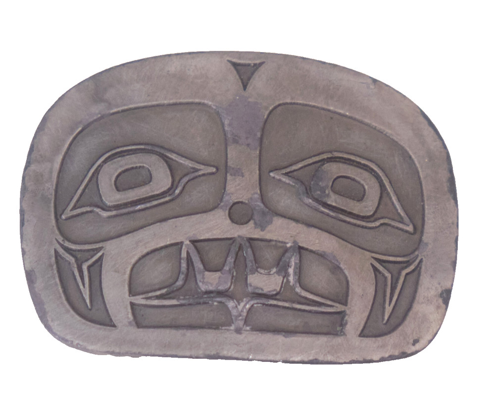 Vintage 80s Pacific Northwest Totem Art Beaver Belt Buckle
