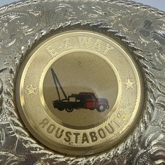 VTg 70s E-Z Way Roustabouts Oklahoma Gold Plated Belt Buckle Work Collectible