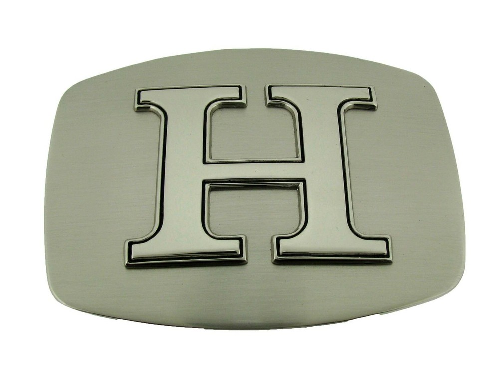 Initial Letter H Belt Buckle Western Rodeo Texas Style Silver Plain Finished New