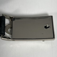 AKADEMIKS Black Belt With AKS Buckle Silver Color Vintage