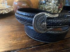 Carlos Ramos Navajo James Reid style Sterling Silver Belt Buckle 36-38✅🦬