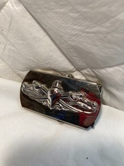 Belt Buckle Clamp-Clip USN Vanguard Silver Tone Made in USA US Military