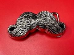 Mustache Novelty Psychobilly Rockabilly Biker Punk Heavy Figural Belt Buckle