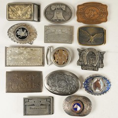 14x Vintage & Modern Belt Buckles w/ Various Themes 32310