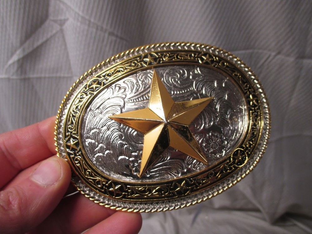 Two Tone Rope & Star Classic Impressions Lone Star Attitude Buckle