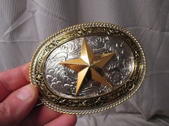 Two Tone Rope & Star Classic Impressions Lone Star Attitude Buckle