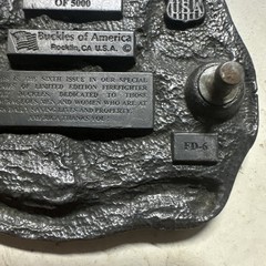 FIREFIGHTERS OF AMERICA 113 Limited Edition Belt Buckle USA Pewter Fire Engine