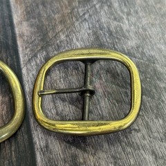 Brass Rounded Belt Buckle Lot Of 2