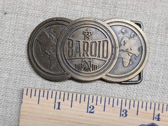 vintage 1970s belt buckle OIL oilwell BAROID western BRASS cowboy DRILLING