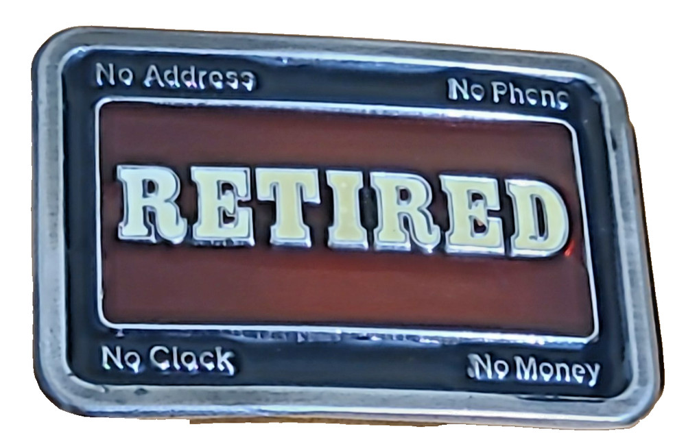 Unbranded Retired Belt Buckle Red/White & Chrome New